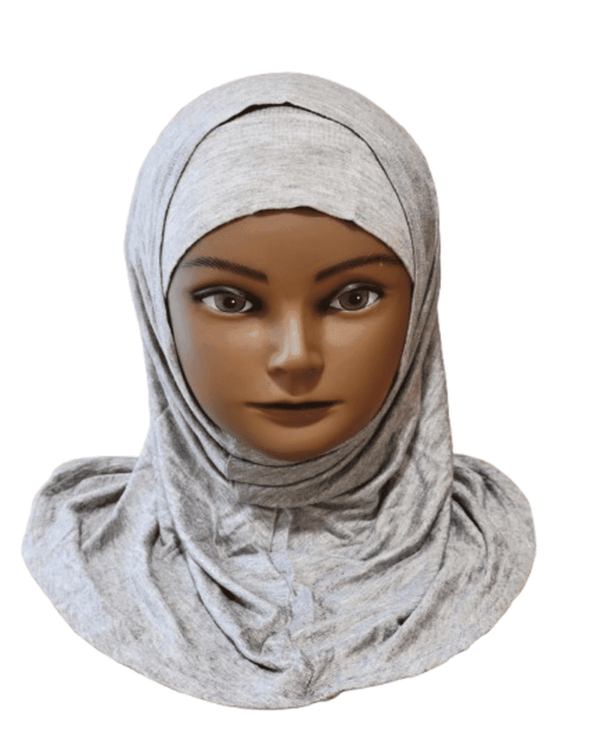 Adorable Gray 2Pcs Amira Hat Muslim Under Scarf Bonnet Cap for Baby Girls 2-3 Years