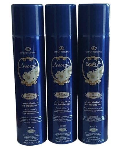 Al Rehab Air Freshener 300ml Crown Perfume Room Spray Aerosol Fragrance Sandra Long Lasting Scent for Home and Office 3piece: Premium Long Lasting Room Spray for Home and Office